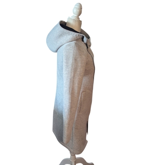 Betsey Johnson "Give Love Get Love" Gray scuba Hoodie zip front jacket sz XS - Picture 4 of 12